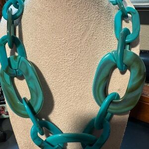 Turquoise color acrylic  Statement Necklace